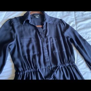 Forever 21 Navy Blue Long Sleeve Dress